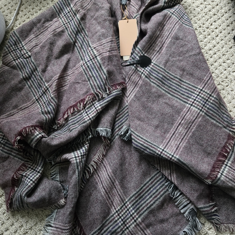 Plaid Fringe Women's Coat